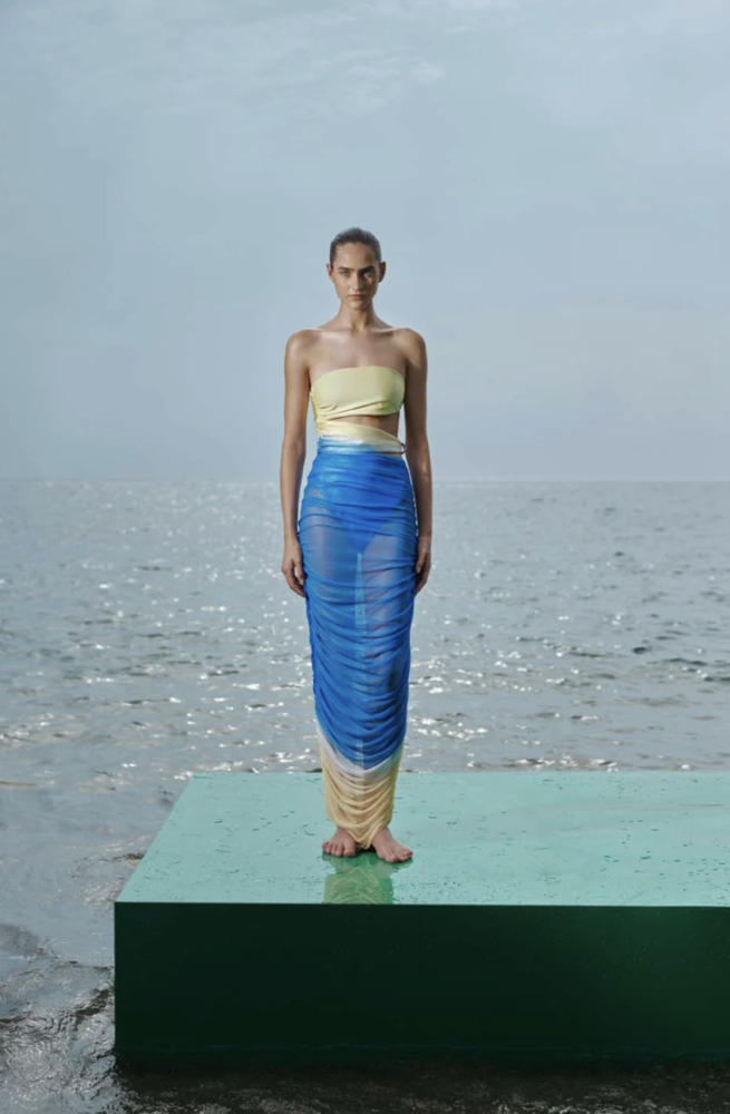 Baobab Bahia Maxi Pareo Islote Beach Mesh Coverup Swim Skirt M - Picture 3 of 8